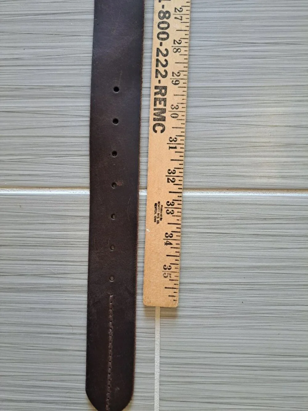American Eagle Outfitters Mens Brown Leather Belt Metal Buckle Size 32 Retro